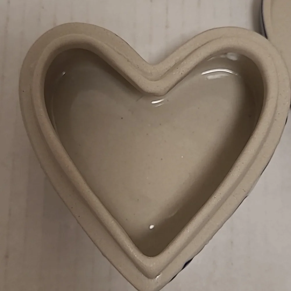 Handmade Mexican Floral Heart Shaped Trinket Box /Stash Box